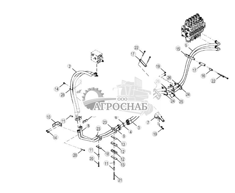 Трубопровод, рама цилиндра перекоса - ST806640 299.jpg